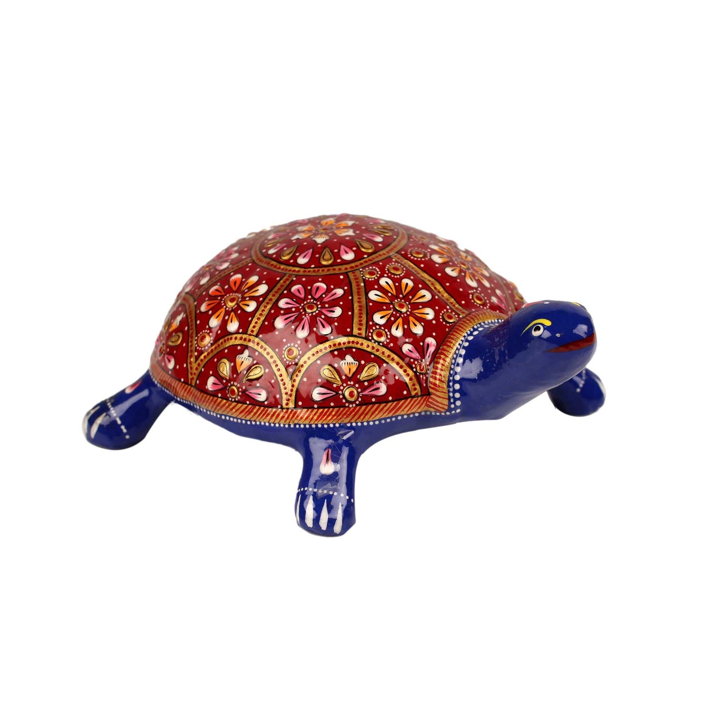 Handcrafted Metal Meenakari Tortoise Statue (16 cm)