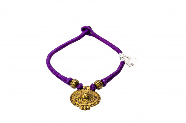 Handmade Designer Purple Thread Necklace