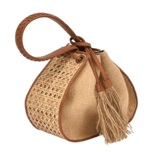 Boho Rattan Hand Bag