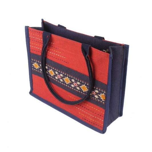 Handmade Red Jute Tiffin Lunch Bag