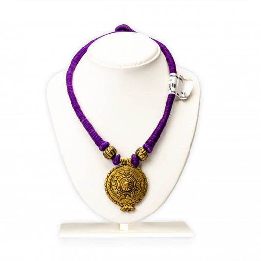 Handmade Designer Purple Thread Necklace