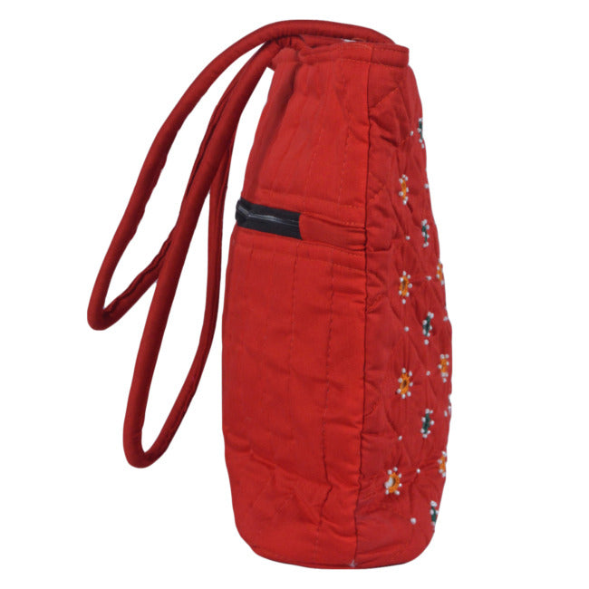 Handmade Banjara Mirror Beads Shoulder Bag for Women Red